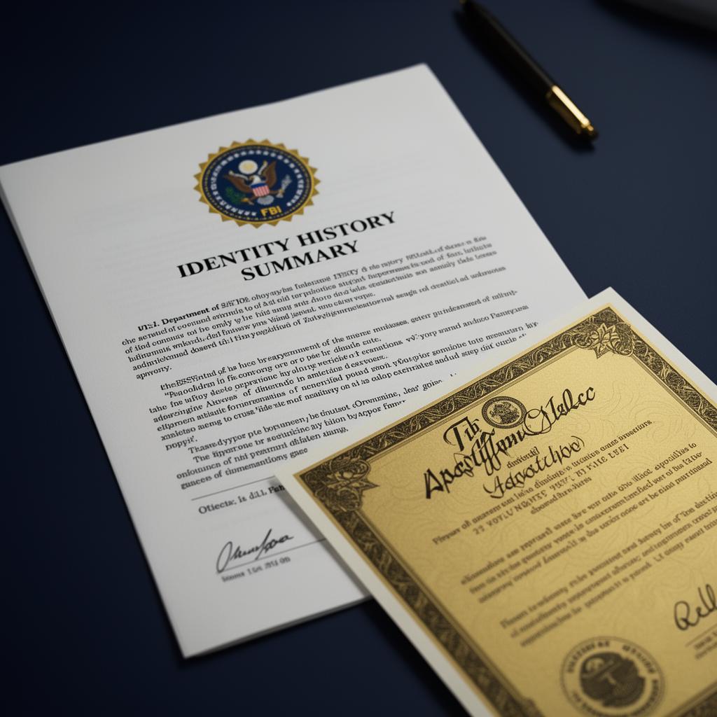 FBI Identity History Summary with U.S. Department of State apostille certificate