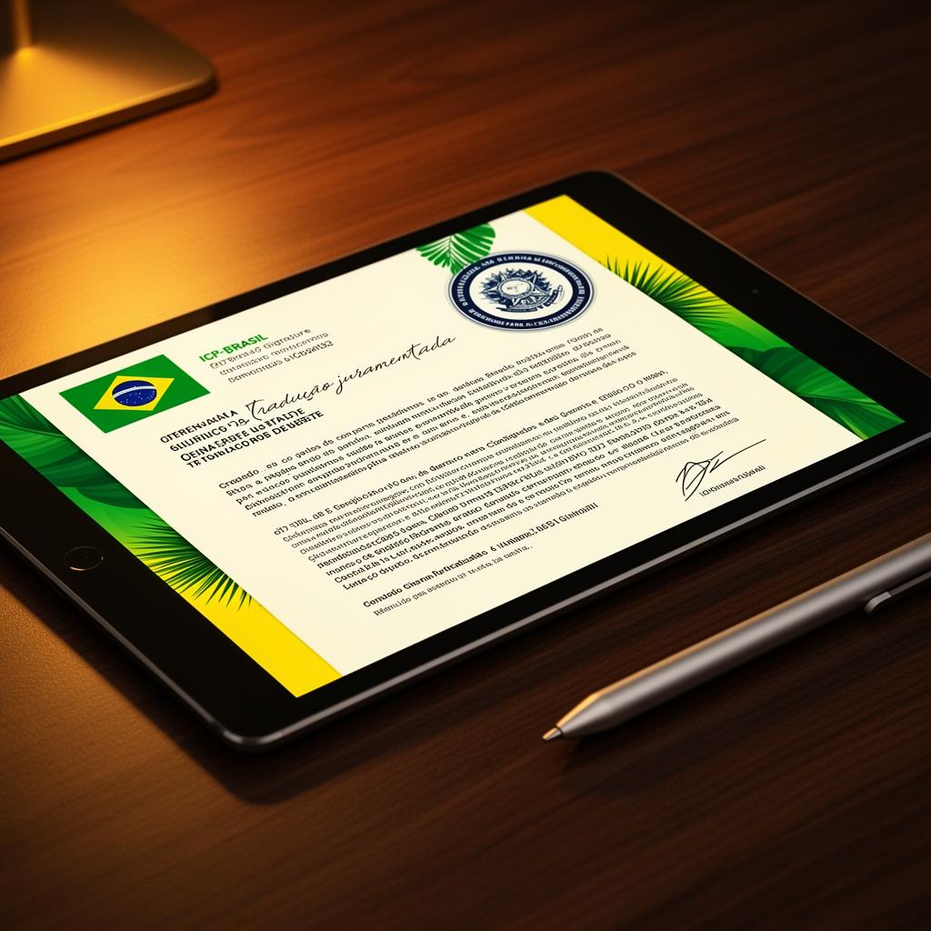 Brazil sworn translation document with official seal