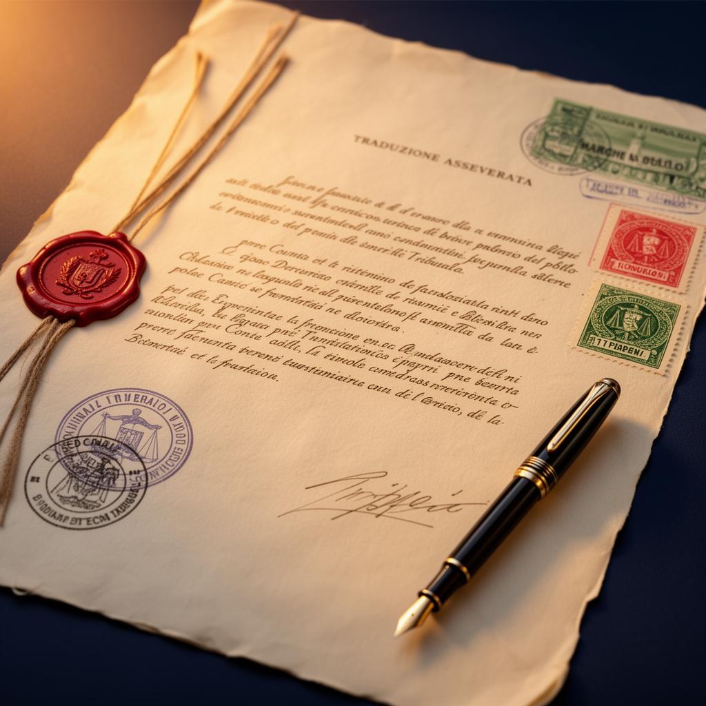 Italy sworn translation document with official seal